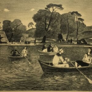 Nicolai Gikovskyk, Original Signed Engraving Boat Scene