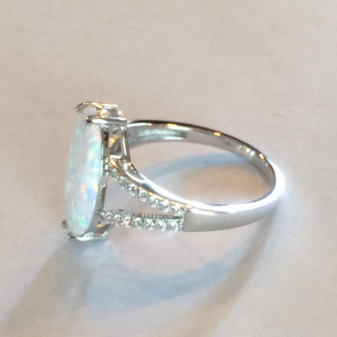 Sterling Silver, Stunning Opal Ring - ArtNewCo.