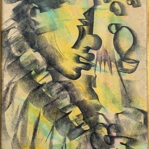 Artist Signed Drawing "Smoking Colors"