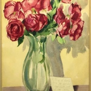 Harold Sero '44 Watercolor Still Life Of Flowers