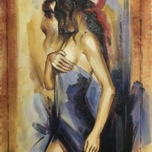 Oil On Canvas Portrait Of Woman