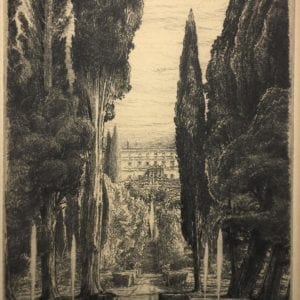 Paul Geissler Pencil Signed & Numbered Engraving, Tivoli villa D'Este
