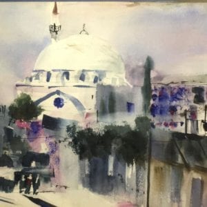 Signed, Watercolor City Scene +BONUS Still Life Floral